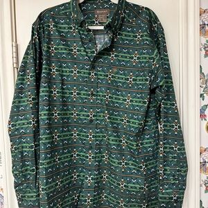 Ariat Men's Green Patterned Shirt